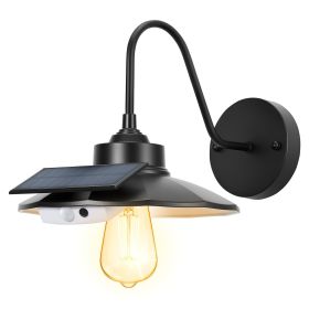 Solar Outdoor Barn Light, 3 Lighting Modes and Motion Sensor, 1-Pack Gooseneck Light Fixture, Farmhouse Wall Sconce, with E26 Bulb Compatible