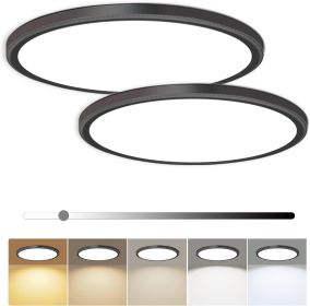 2 Pack 12 Inch Dimmable LED Flush Mount Ceiling Light Fixture 28W 3200LM 5 Color Temperature in One Super Slim Round Ceiling Lamp Low Profile Cei