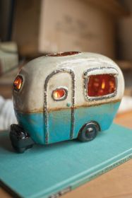 CERAMIC CAMPER LAMP (Material: Ceramic, Color: Blue)