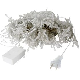 3M 300 LEDs String Curtain Light IP44 String Fairy Lights Party Xmas Decor Lamps W/ Remote (Color: White, size: One Size)